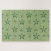 サーエレガントジスタイリッシュ・グリーンのオリーブ・スターズ ジグソーパズル (横)