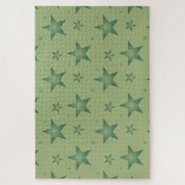 サーエレガントジスタイリッシュ・グリーンのオリーブ・スターズ ジグソーパズル