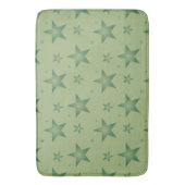 サーエレガントジスタイリッシュ・グリーンのオリーブ・スターズ バスマット (正面縦)