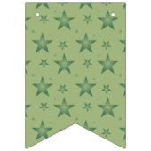サーエレガントジスタイリッシュ・グリーンのオリーブ・スターズ バンティングフラッグ (第2の旗)