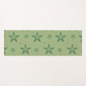 サーエレガントジスタイリッシュ・グリーンのオリーブ・スターズ ヨガマット (正面(横))