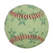 サーエレガントジスタイリッシュ・グリーンのオリーブ・スターズ 野球ボール (裏面)