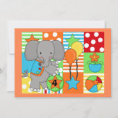 サーカスおもしろいカスタマイズ誕生日招待状 招待状 (正面)