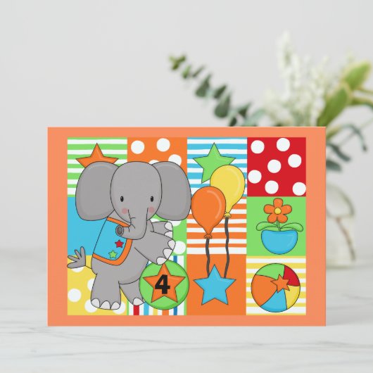 サーカスおもしろいカスタマイズ誕生日招待状 招待状 (スタンド正面)