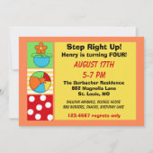 サーカスおもしろいカスタマイズ誕生日招待状 招待状 (裏面)