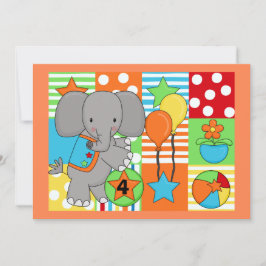 サーカスおもしろいカスタマイズ誕生日招待状 招待状