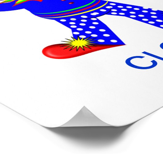 サーカスおもしろいピエロキッズアルファベットレターC写真 ポスター (角)