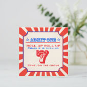 サーカスおもしろいフェア7番目の子供の誕生日パーティの招待状 招待状 (スタンド正面)