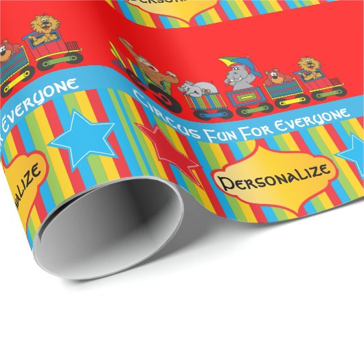 サーカスおもしろいベビーシャワーテーマ ラッピングペーパー (ロールコーナー)