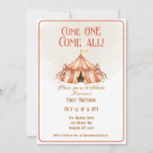 サーカスお洒落スホースファースト誕生日 招待状 (正面)