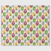 サーカスお洒落ス鮮やか動物の原色 ラッピングペーパー (フラット)