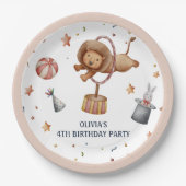 サーカスお洒落ライオン子供の誕生日パーティー ペーパープレート (正面)