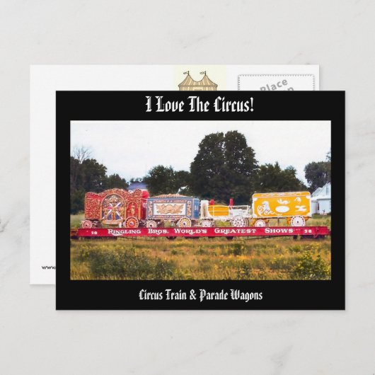 サーカスが大好き！サーカス列車はがき ポストカード (正面/裏面)