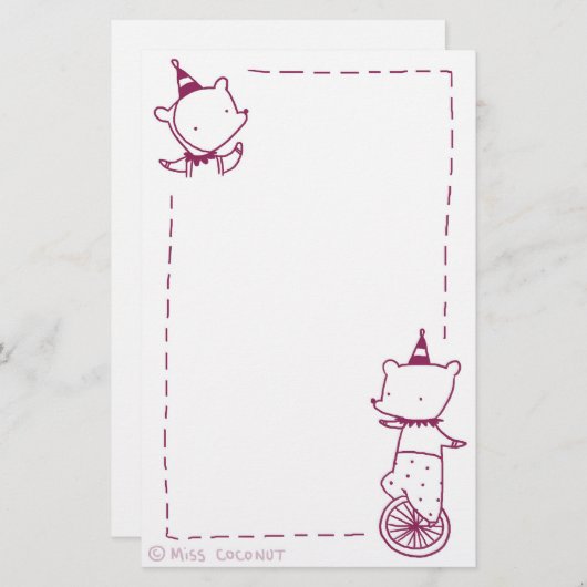 サーカスくま 便箋 (正面/裏面)