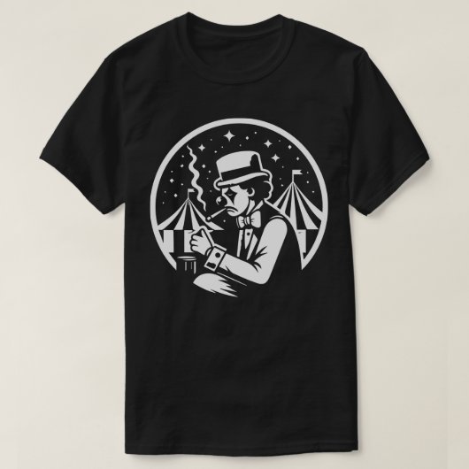 サーカスでの悲しいピエロ Tシャツ (デザイン正面)