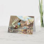 サーカスで演奏する男性の曲芸師 カード (正面)