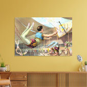 サーカスで演奏する男性の曲芸師 キャンバスプリント (インサイチュ (リビング))