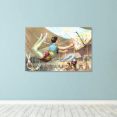 サーカスで演奏する男性の曲芸師 キャンバスプリント (インサイチュ (ウッドフロア))