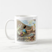 サーカスで演奏する男性の曲芸師 コーヒーマグカップ (左)