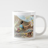 サーカスで演奏する男性の曲芸師 ジャンボコーヒーマグカップ (右)