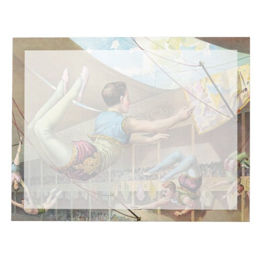 サーカスで演奏する男性の曲芸師 ノートパッド (正面)