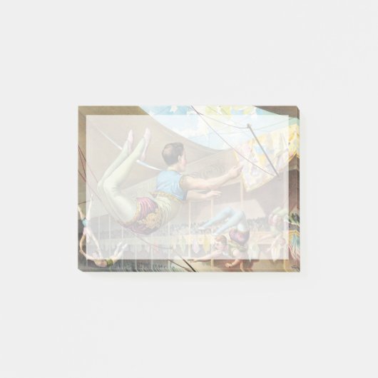 サーカスで演奏する男性の曲芸師 ポストイット (正面)