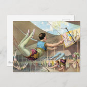 サーカスで演奏する男性の曲芸師 ポストカード (正面/裏面)