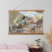 サーカスで演奏する男性の曲芸師 吊り下げ型タペストリー (寝室)