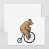 サーカスで自転車に乗るクマ ポストカード (正面/裏面)