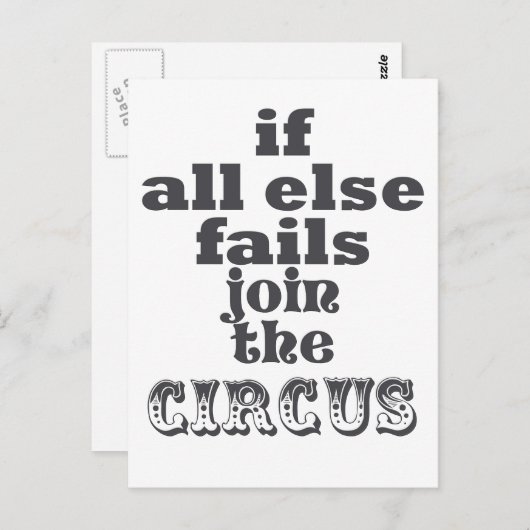 サーカスに参加する皮肉おもしろい引用文 ポストカード (正面/裏面)