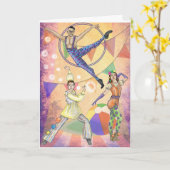 サーカスに参加 カード (黄色い花)