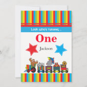 サーカスのおもしろいの子供の00th誕生日 招待状 (正面)