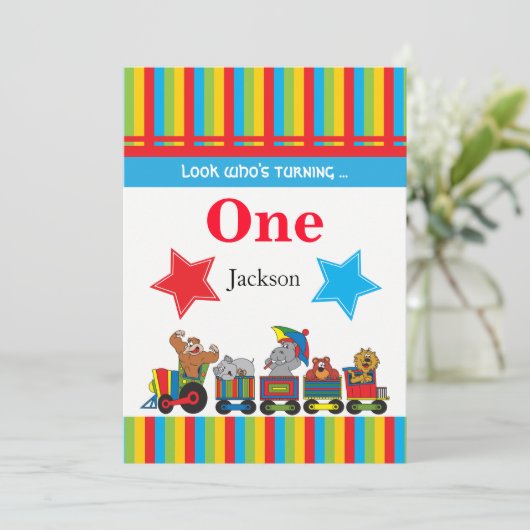 サーカスのおもしろいの子供の00th誕生日 招待状 (スタンド正面)