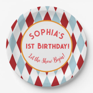 サーカスのお誕生日おめでとう ペーパープレート