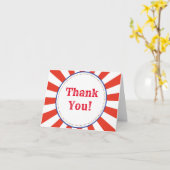 サーカスのかわいいカラフルの第1誕生会のテーマ カード (黄色い花)