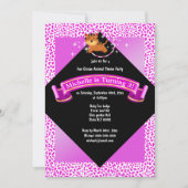 サーカスのたがのプリントを通って跳んでいるピンクのベビートラ 招待状 (正面)