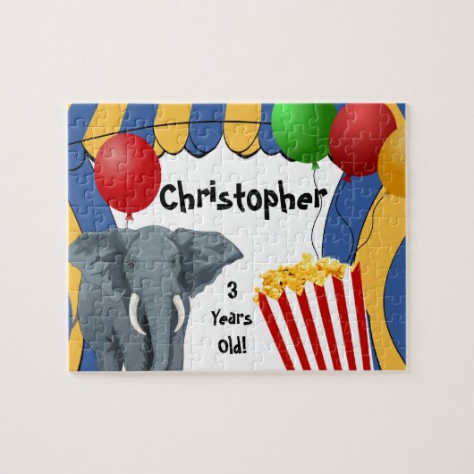 サーカスのカーニバルのカスタムの誕生日 ジグソーパズル (横)