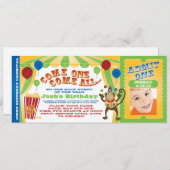 サーカスのカーニバルのチケットの招待 招待状 (正面/裏面)