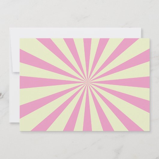 サーカスのカーニバルのピンクの女の子のベビーシャワーの招待状 招待状 (裏面)