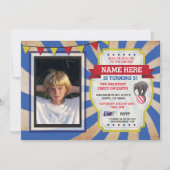 サーカスのカーニバルの誕生会の写真の招待状 招待状 (正面)