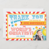 サーカスのカーニバルの誕生日のサンキューカードのサーカスの大テント サンキューカード (正面)