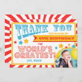 サーカスのカーニバルの誕生日のサンキューカードのサーカスの大テント サンキューカード (正面/裏面)