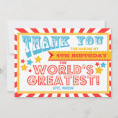 サーカスのカーニバルの誕生日のサンキューカードのサーカスの大テント サンキューカード (正面)