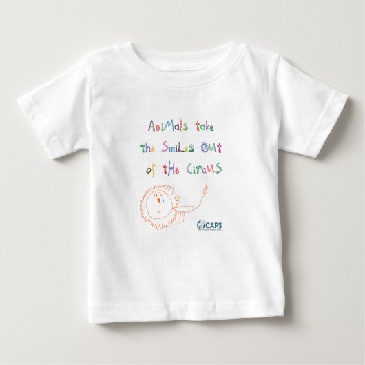 サーカスのキャンペーン幼児のTシャツは"微笑します" ベビーTシャツ (正面)