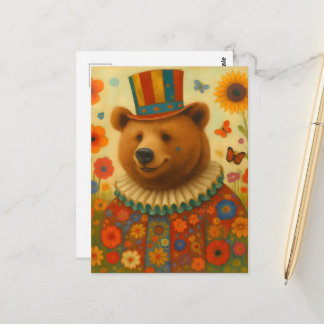 サーカスのクマの花 ポストカード