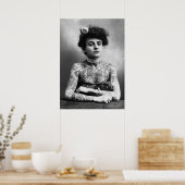 サーカスのサイドショータトゥーレディヴィンテージ写真 ポスター (キッチン)