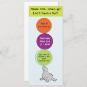 サーカスのサーカスの大テントの誕生日のパーティの招待状 招待状 (正面/裏面)