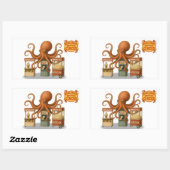 サーカスのタコ 長方形シール (シート)