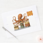 サーカスのタコ 長方形シール (封筒)