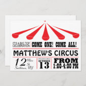 サーカスのテントのパーティの招待状 招待状 (正面/裏面)